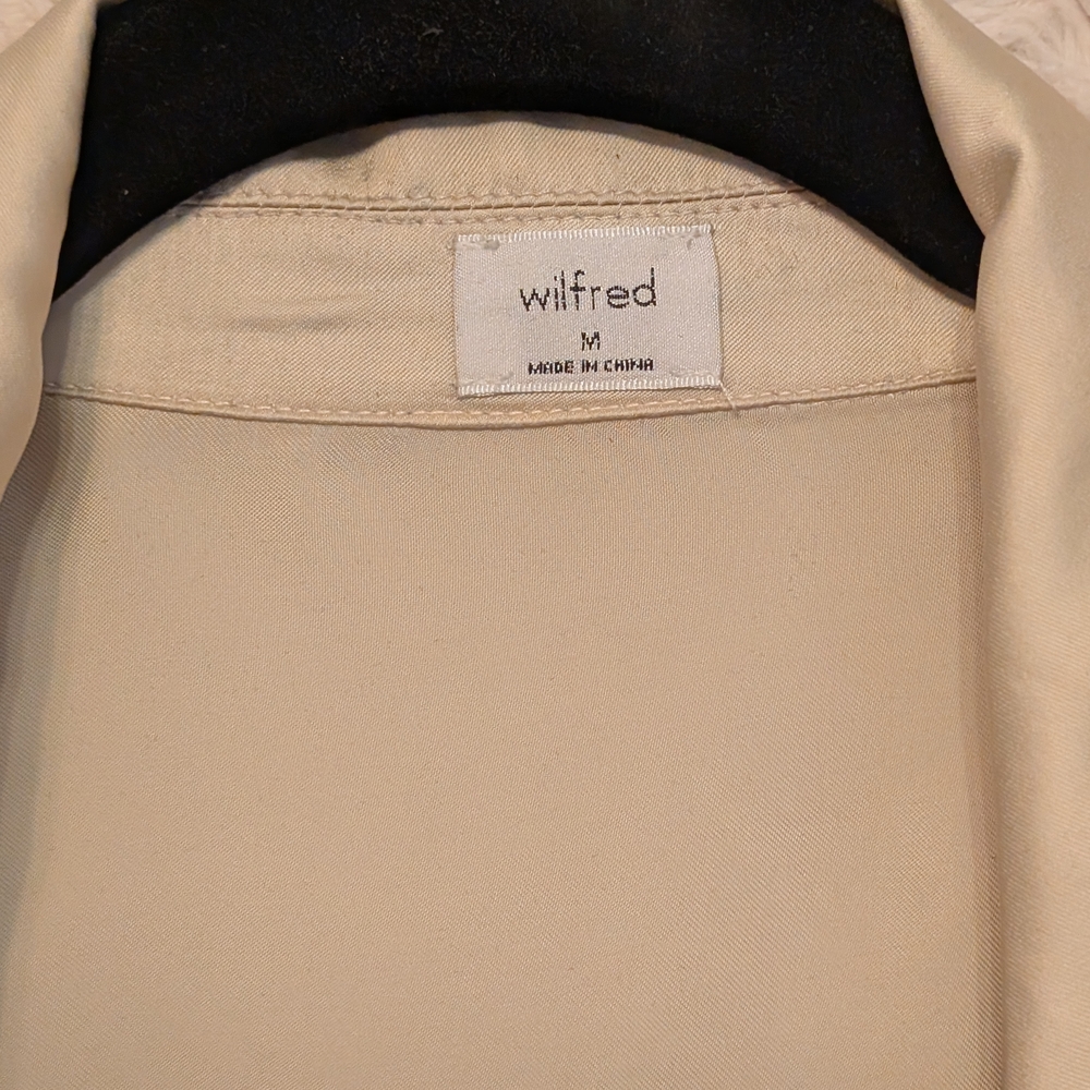 Aritzia Wilfred Cream Satin Tie-Front Blouse - Picture 5 of 6